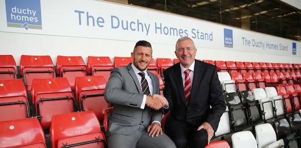Paul Reeves (left) and Jim Cropper in the new Duchy Homes Stand