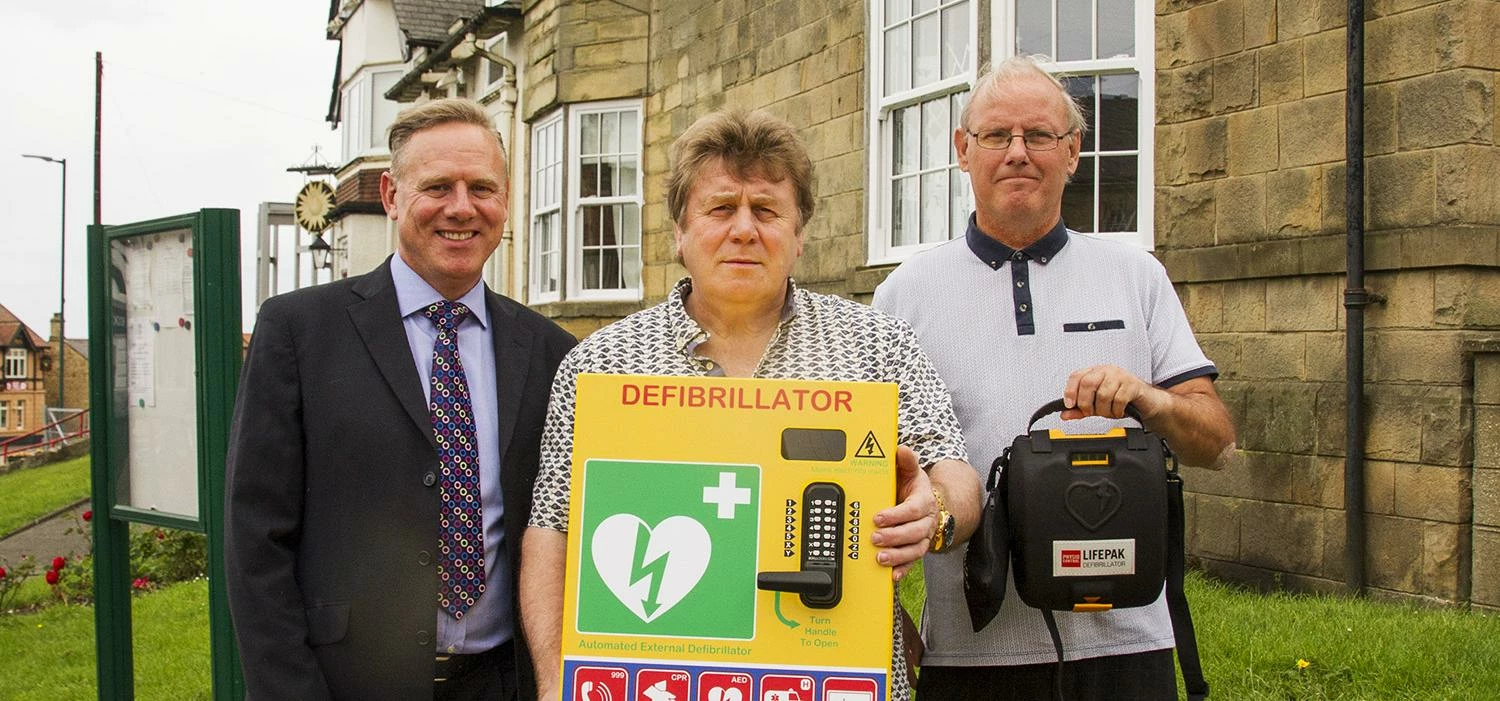 Managing director of Alcyone Healthcare Darren Taylor, Mayor of West Bedlington Town Council Malcolm