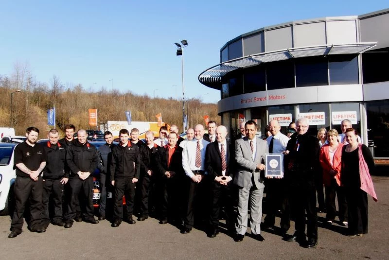 The team at Bristol Street Motors Vauxhall, in Sunderland, with their award.