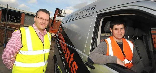Pictured: (from left to right) Jim Longstaff (managing director) with Rhys Hutchinson (HGV mechanic)