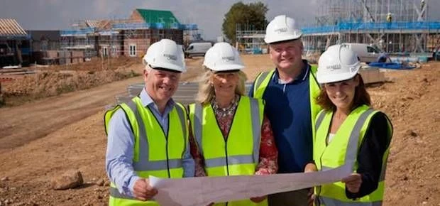 Mike Mulligan, Linda Tillisch, Andrew Ramsay and Andrea Fawell of Kebbell Homes at the new Middle De