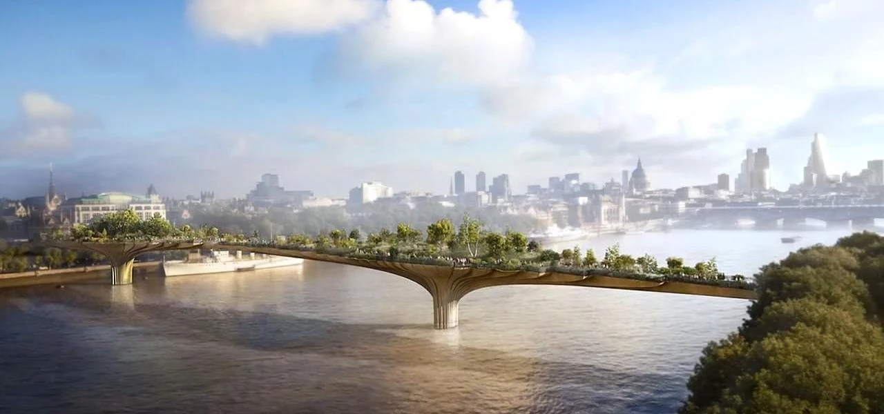 CGI of the garden bridge, championed by Mayor of London Boris Johnson
