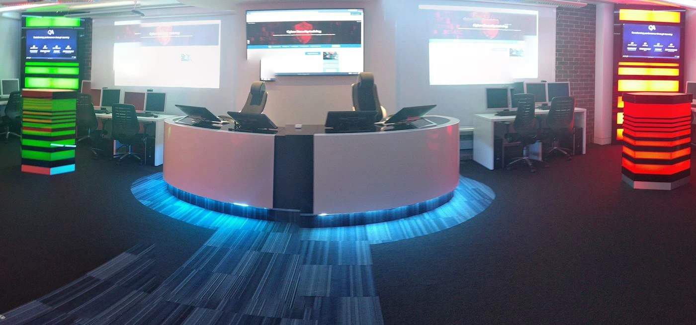 QA's Cyber Lab cyber security training facility.