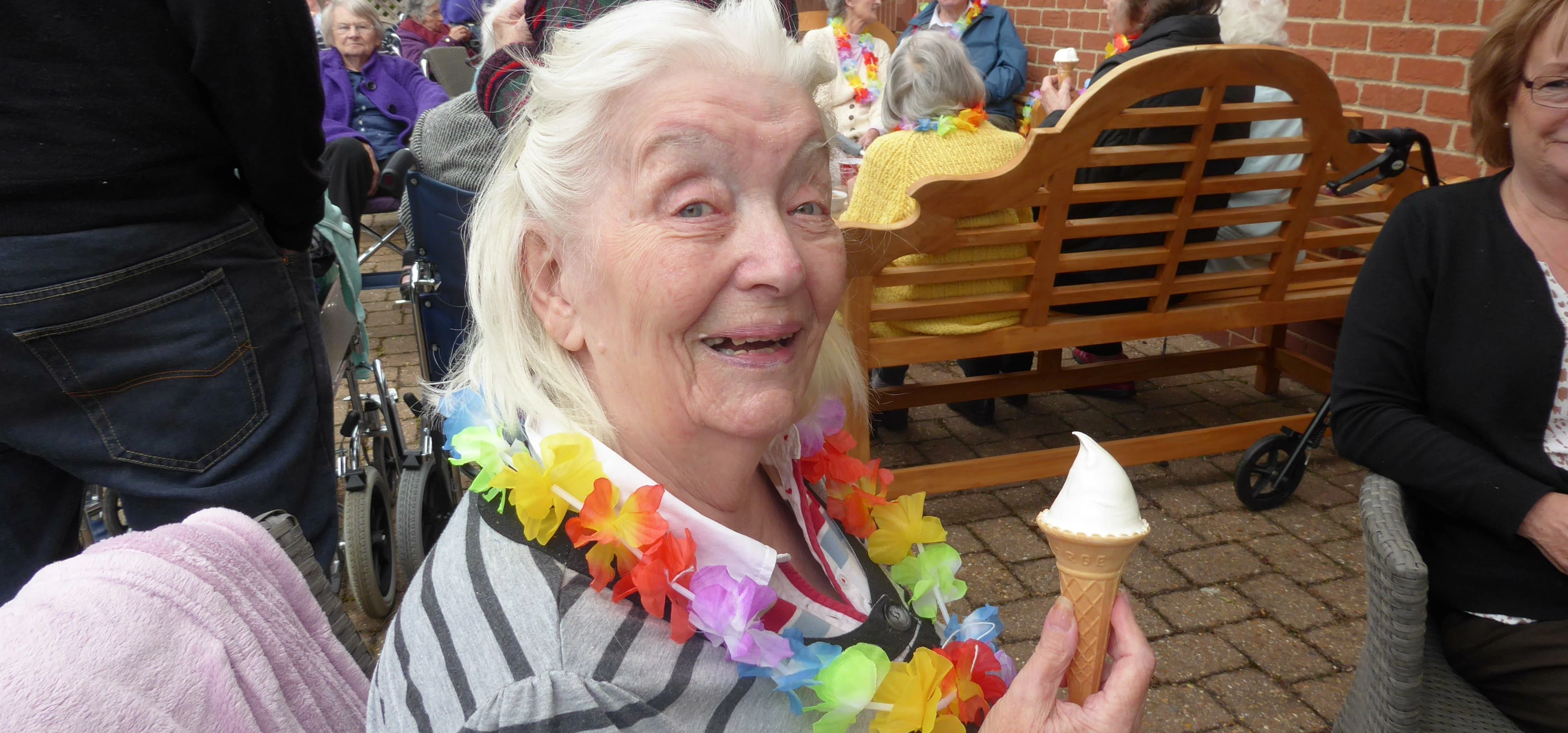 Brenda Ferns enjoying an ice cream