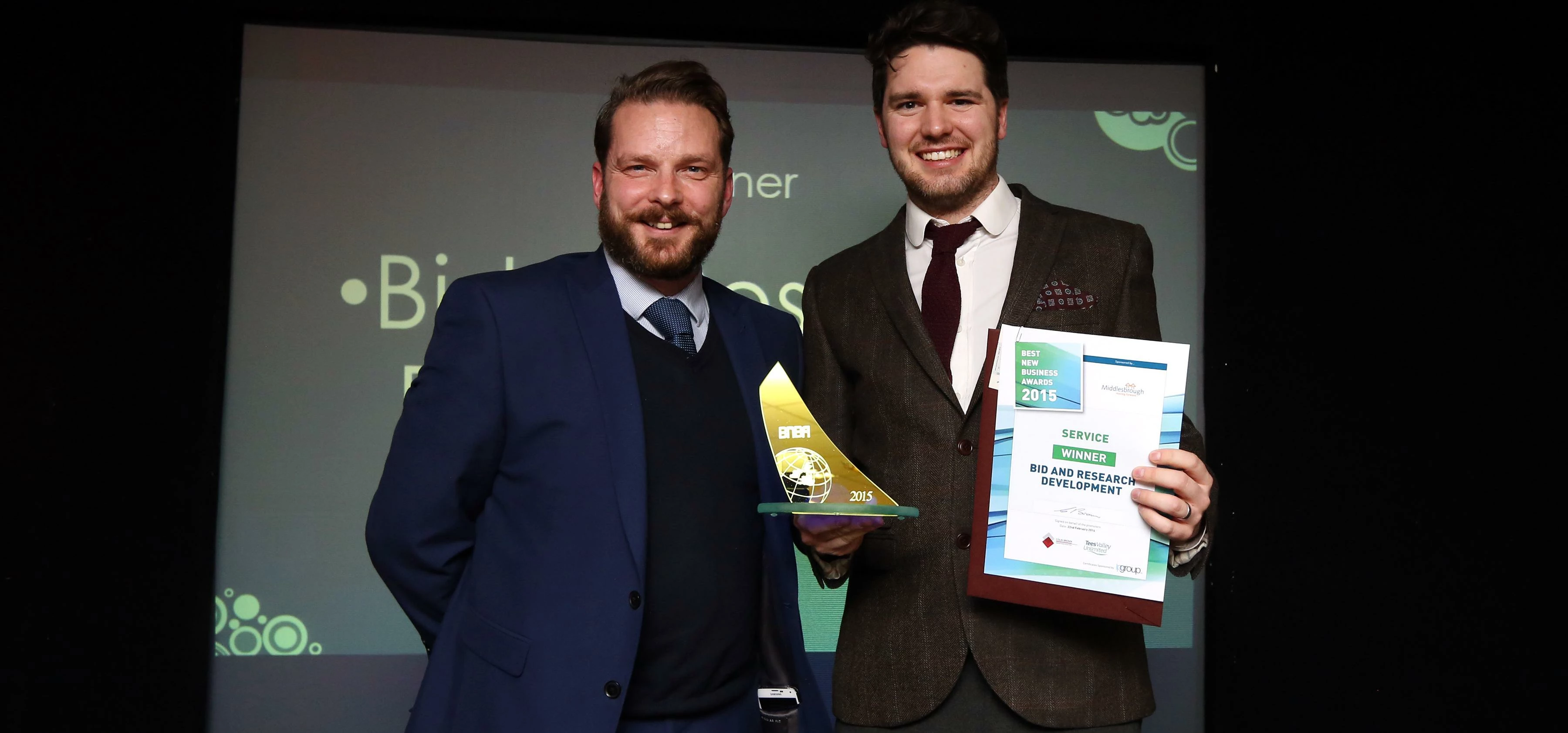 Bid and Research Development won ‘best service provider’ at the Best New Business Awards.