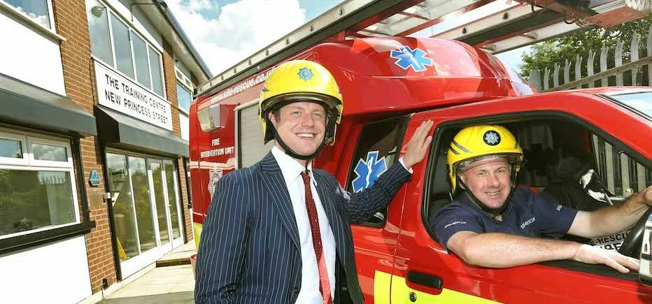 Nick Prescott and Tony Barker outside Site's Rescue's new HQ in Leeds. 