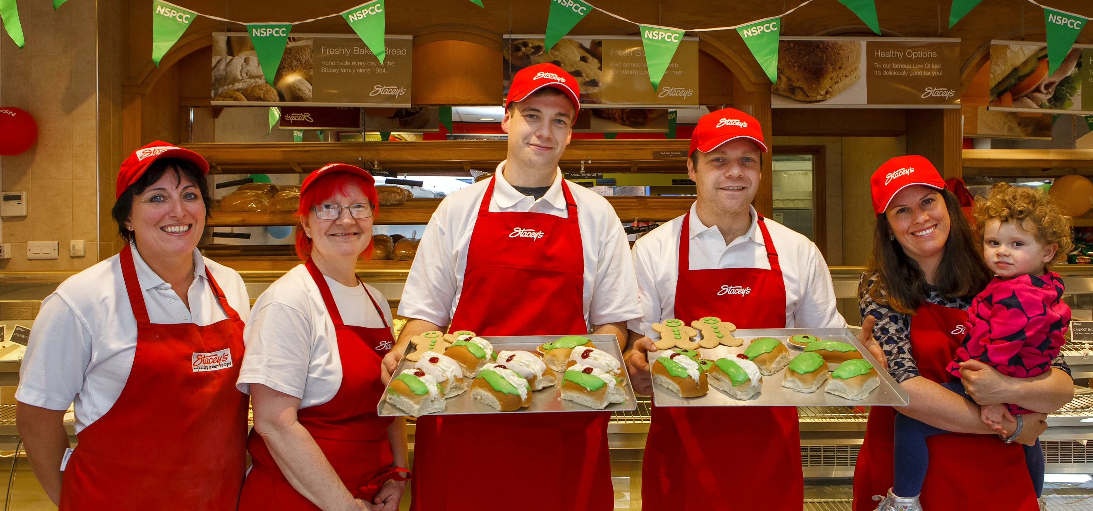 From left: Sara Littlewood, Maureen Clarke, Chris Stacey, David Stacey, Lucie Stacey and Violetta St