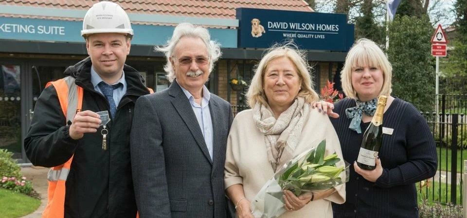 Happy Buyers Sue and Paul Quantock choose David Wilson Homes for the third time