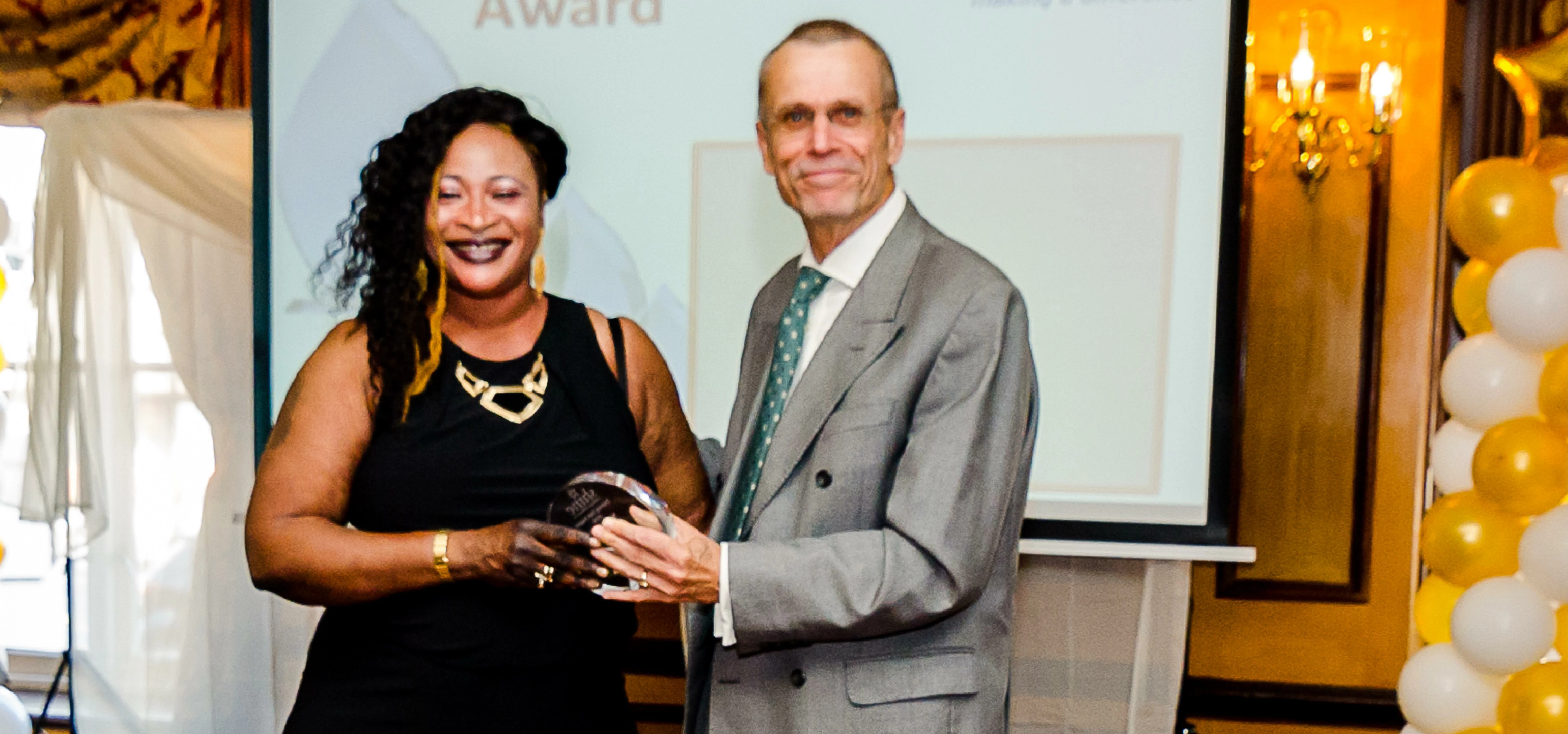 Nancy Faal and Hica board member Ed Washer
