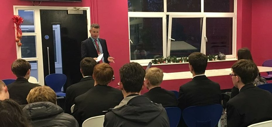 Derek Dawson delivered an engaging speech on careers in law