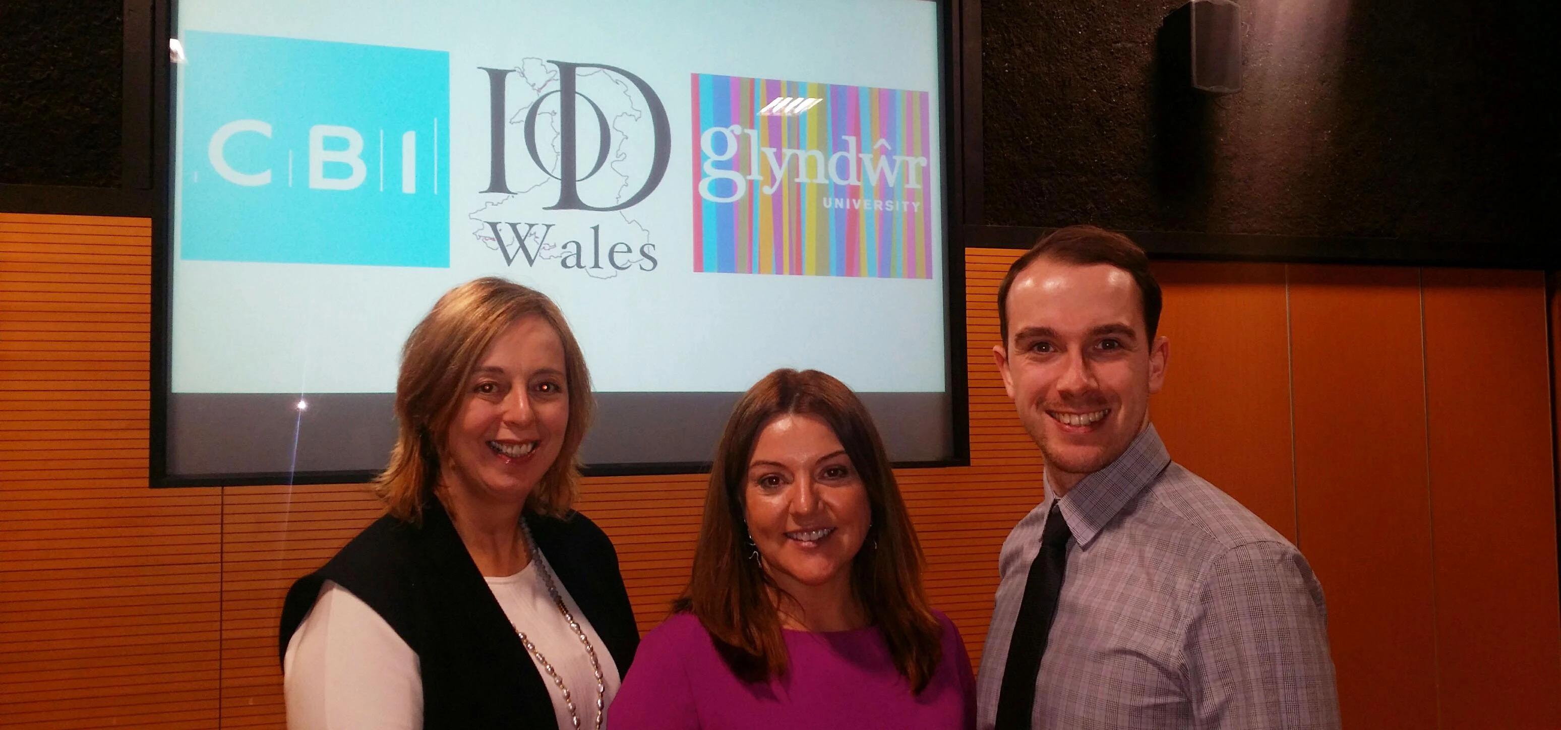 Tracy North, chair of CBI North Wales, Carole Green, ITV Wales business correspondent, and Anthony B