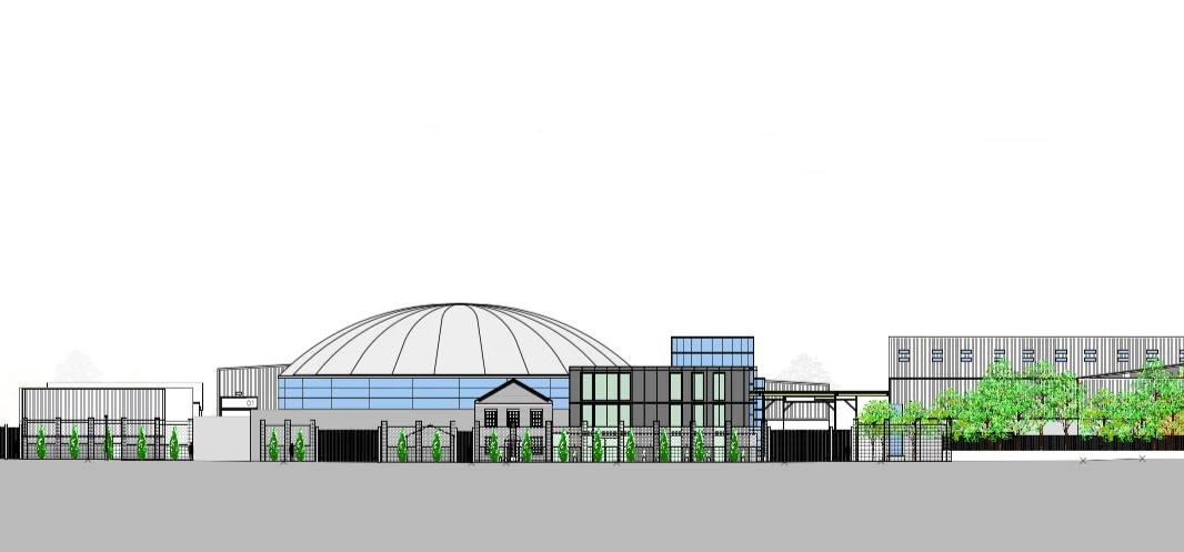 An artist's impression of the plant from street level