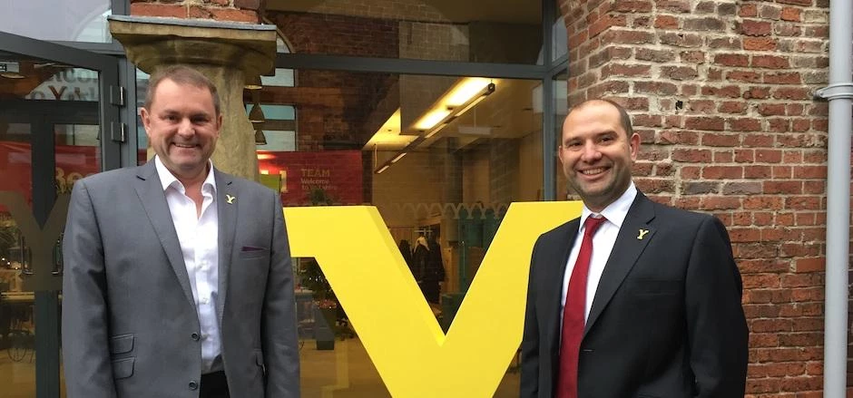 Sir Gary Verity, chief executive of Welcome to Yorkshire with Mark Pearson-Kendall, managing partner
