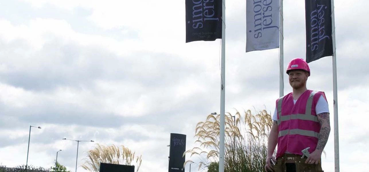 Pink hi-visibility waistcoats for Breast Cancer Awareness Month from Simon Jersey