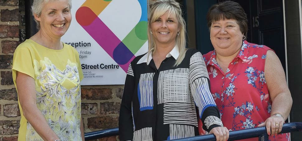 PENSIONS HELP: Pictured (L to R) outside York CVS are York CVS finance manager, Joanne Abbott, head
