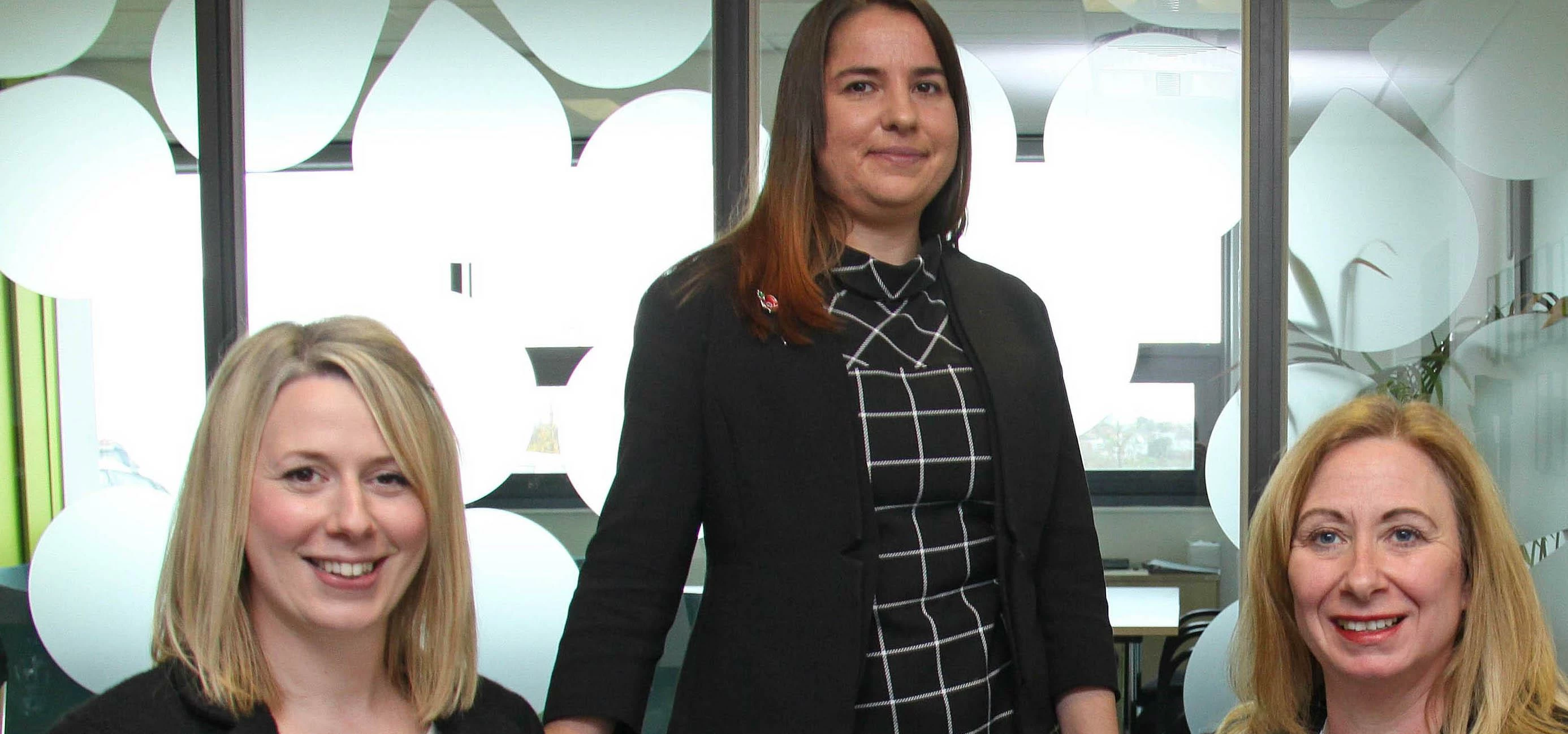 L-R Gemma Holmes, Amanda Solomons and Andrea Hewitson, of the family team at BHP Law