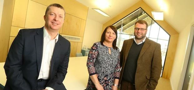 Round Table Solutions’ John McCabe (left) with re:heat’s Penny Stewart and Ben Tansey in the Beach H
