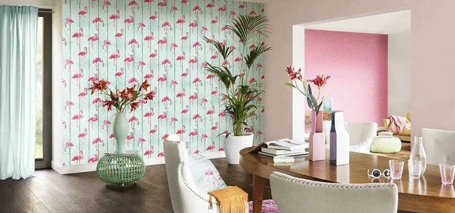 Barbara Becker Flamingo Wallpaper from Home Flair Decor