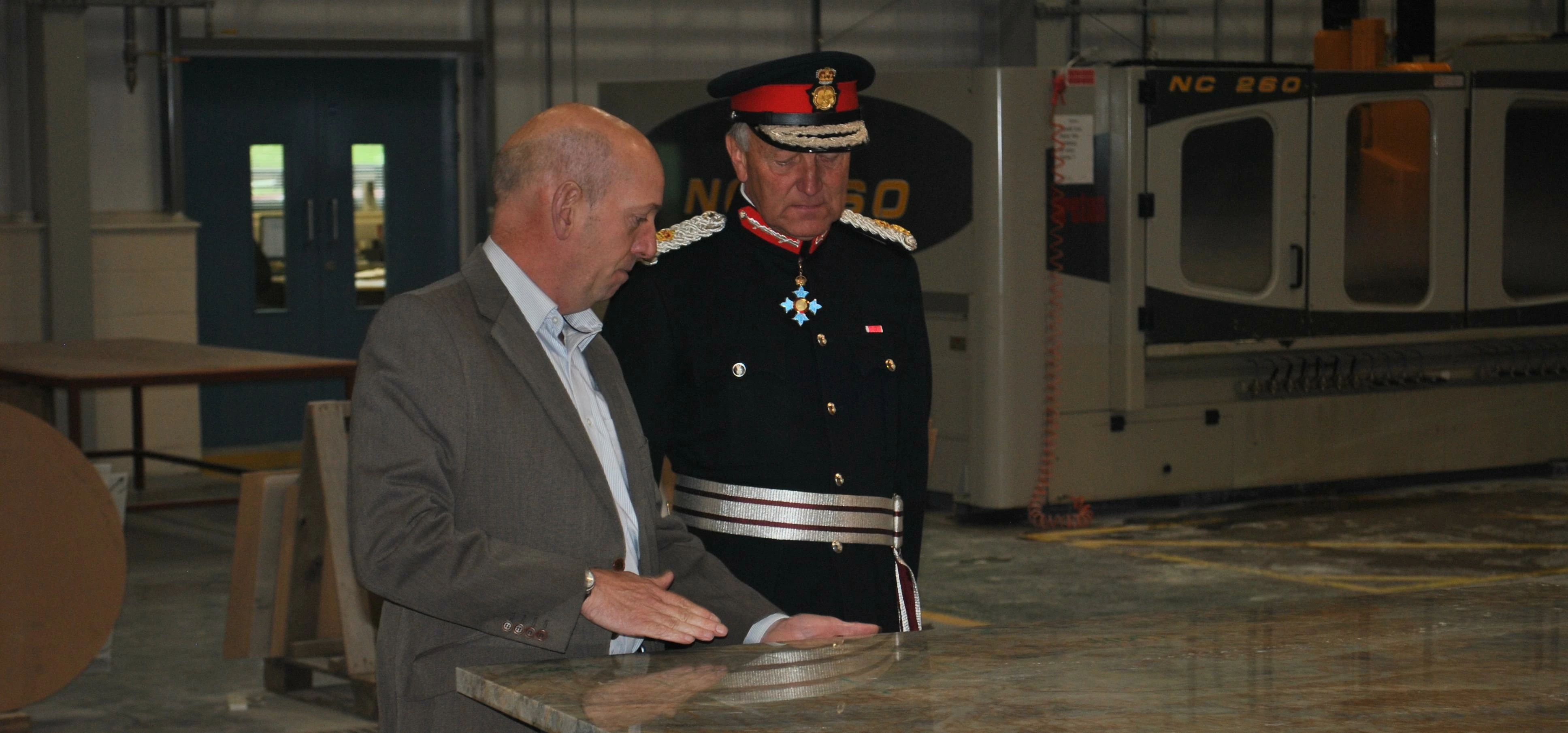 Operations Director Simon Jones, with The Lord Lieutenant, Mr. Barry Dodd CBE.