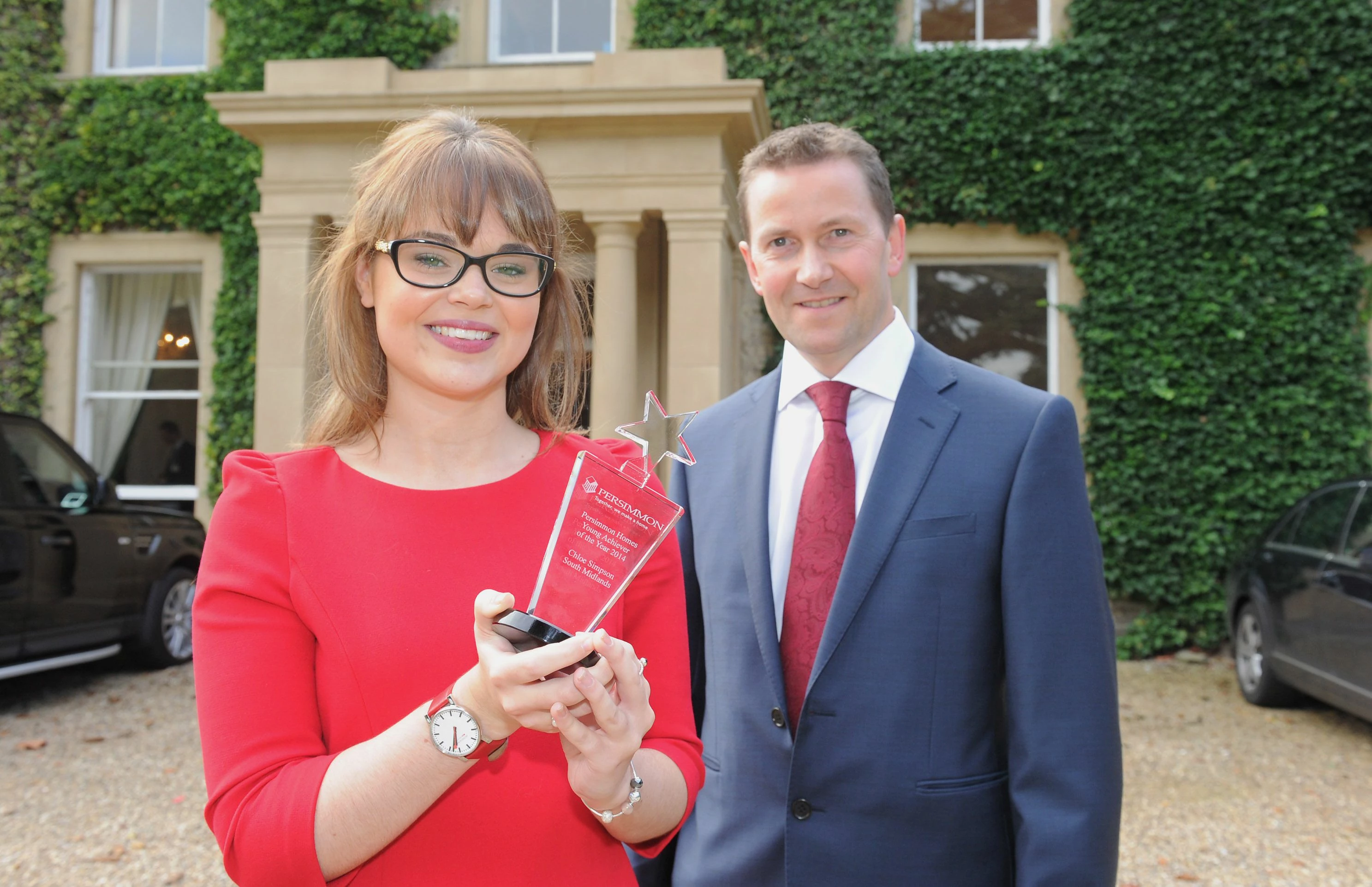 Persimmon Homes chief executive, Jeff Fairburn, with Persimmon’s Young Achiever of the Year, Chloe S