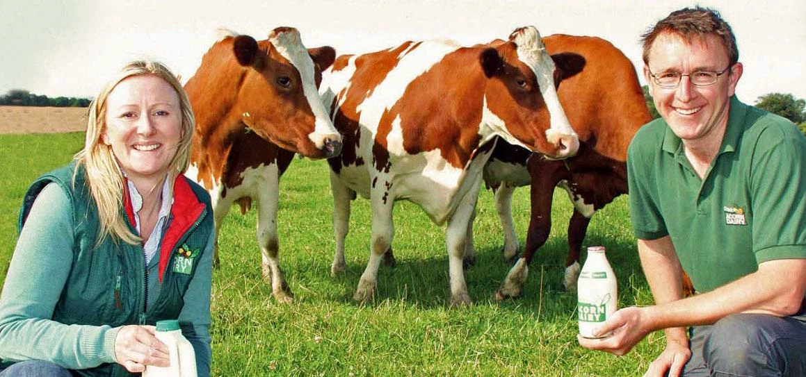 Acorn Dairy directors Caroline Bell and Graham Tweddle