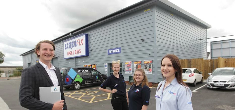 Charlie Allenby with some of the Screwfix team (from left) Jess Lewis, Terrileigh Yates and Alex Kne