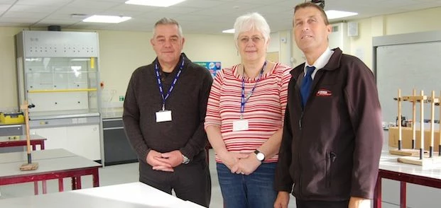 (left to right) Malcolm Brown, facilities manager at Conyers School in Yarm; Carol Dunn, director of