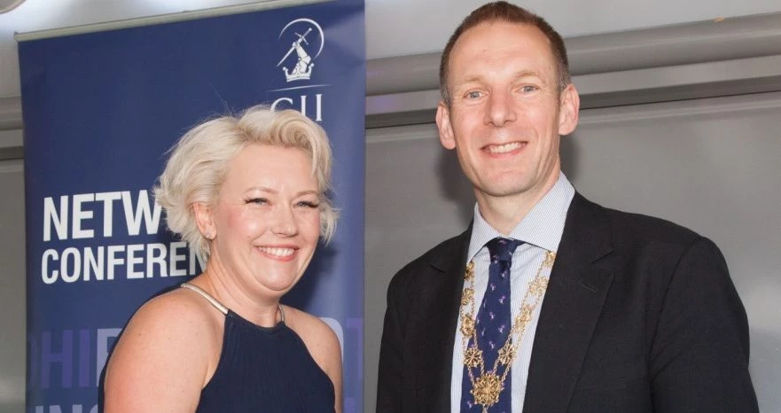 Karen Weir with Chartered Insurance Institute National President Tom Woolgrove