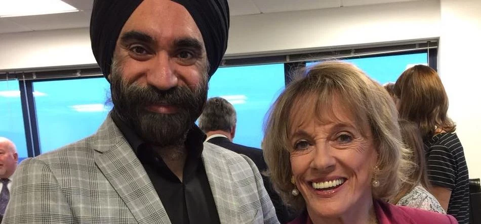 alldayPA founder, Reuben Singh (left) and Esther Ranzten, founder of The Silver Line (right)