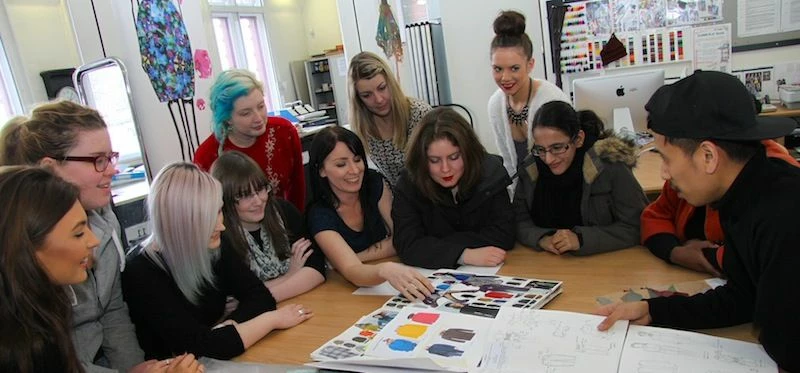 Students on the fashion enterprise course at Cleveland College of Art & Design,  Hartlepool, with ta