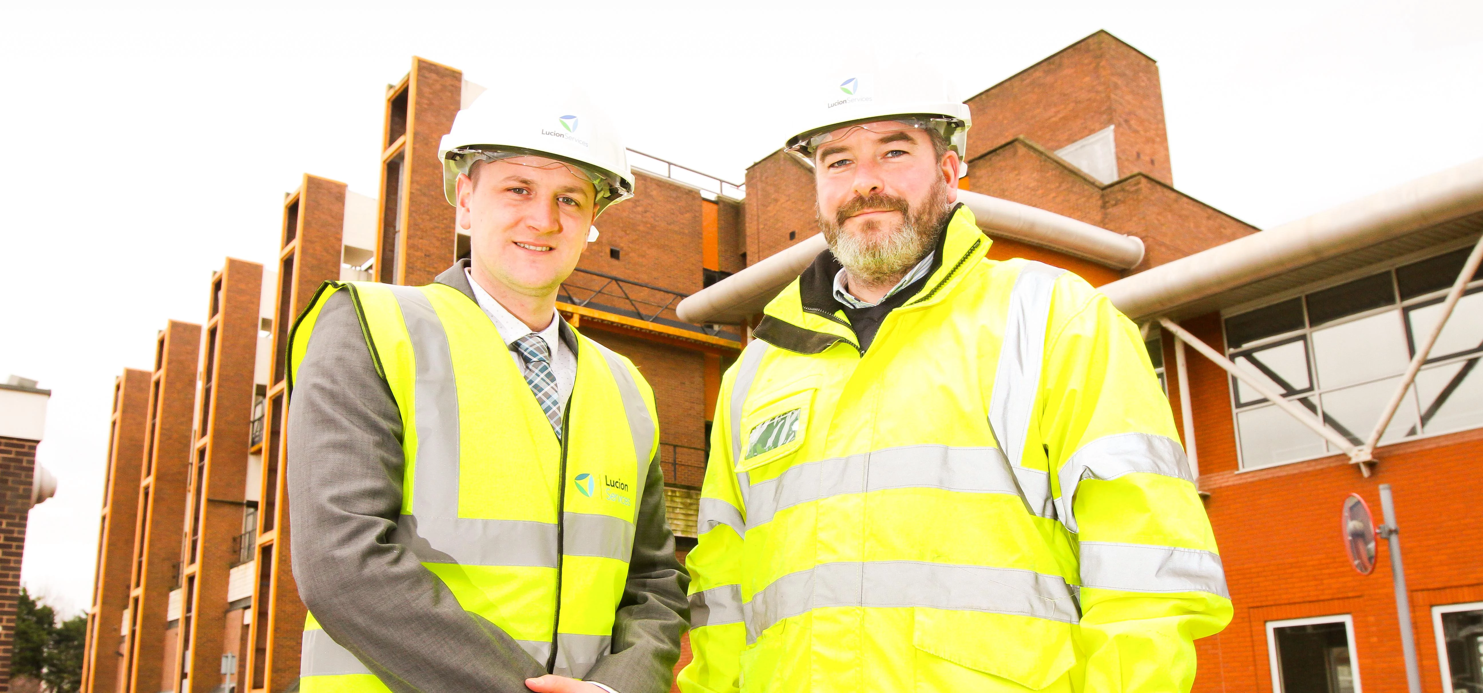 Daniel Roberts, regional manager for North Wales, Lucion Services with Jeremy Meredith, operations d