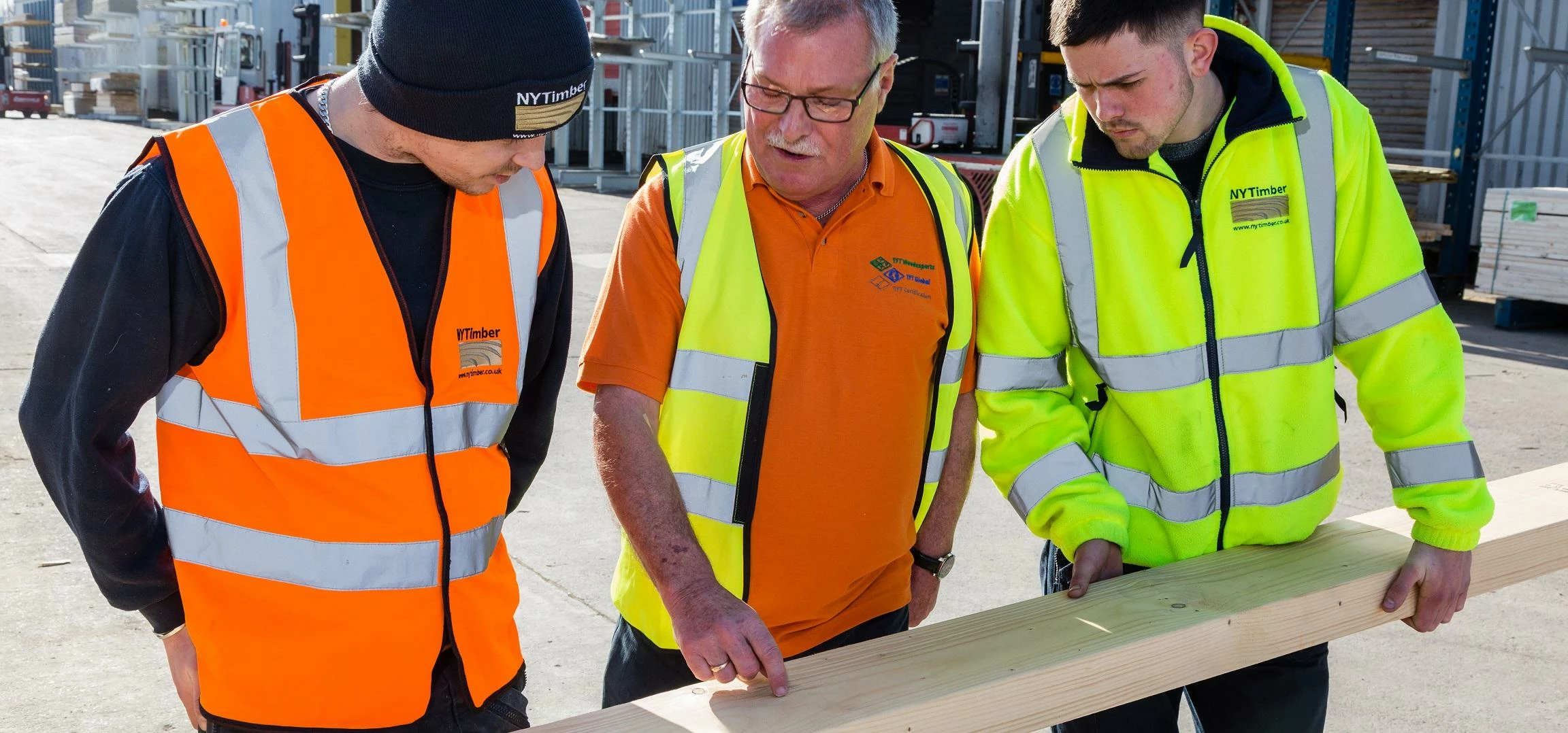 (L-R) L-R  Scott Harrison NYTimber, Jim Coulson TFT Woodexperts Ltd, Dan Hulme NYTimber