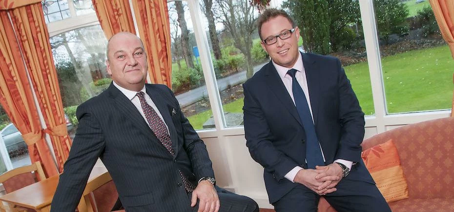 Director at Villa Care Howard Taylor, and Evan Griffin, relationship manager at Lloyds Bank Commerci