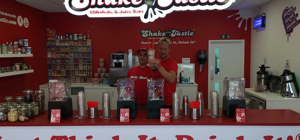 Co-founders Amir Darabi and Josh Kettle in the new ShakeTastic Barnet store.