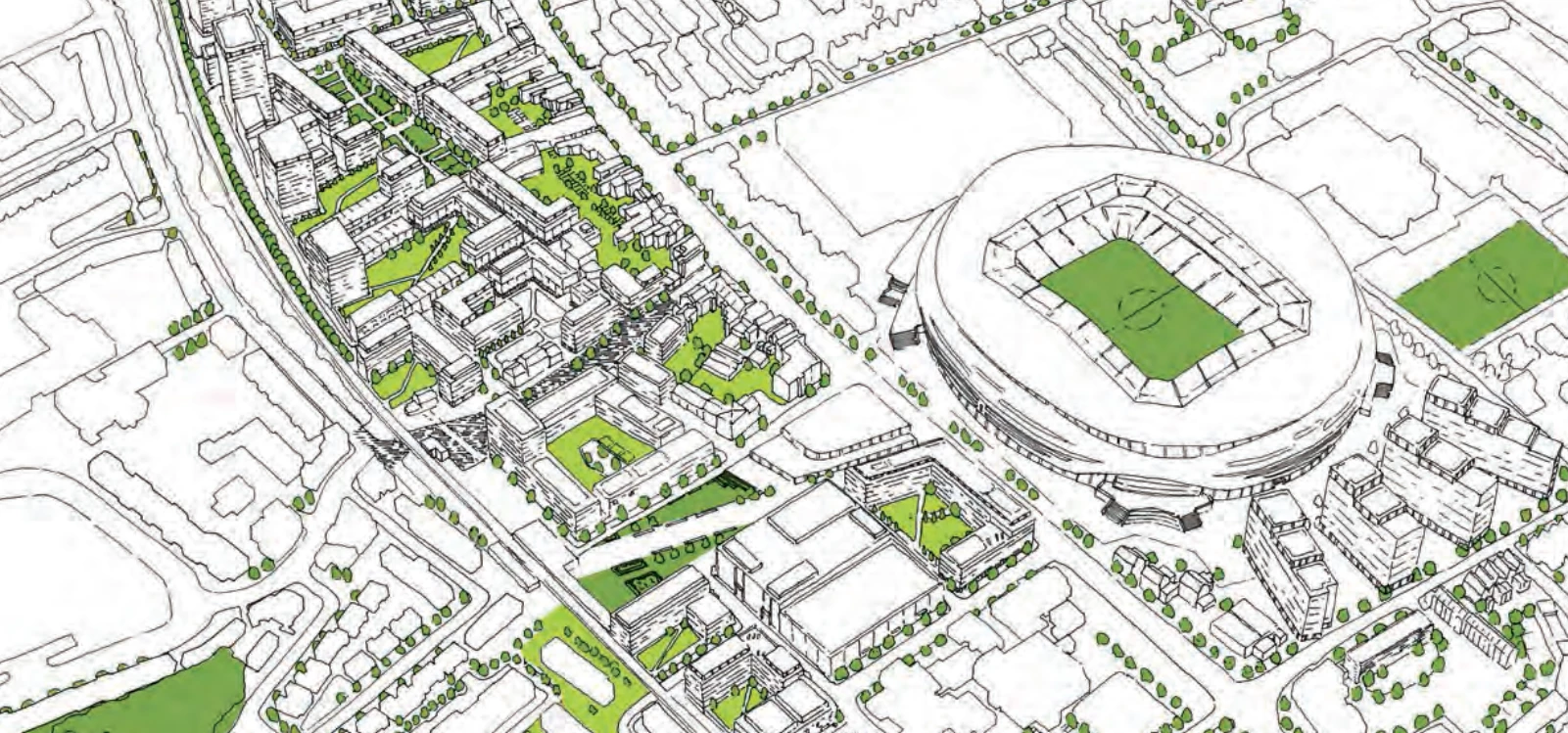 The vision for the new High Road West plans near the new Spurs stadium.