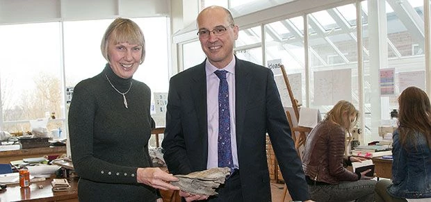 Pauline Hagen, principal at NEW College Pontefract and Andrew Ainsthorpe of Lloyds Bank