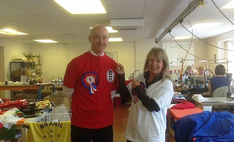 Kevin Barry, Barclays with Michele Finch, The Old Fashioned Football Shirt Compan