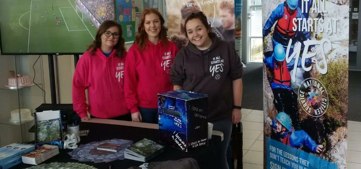 Amy Henderson, Megan Turner and Sarah Price from National Citizen Service (NCS) at Darlington Colleg