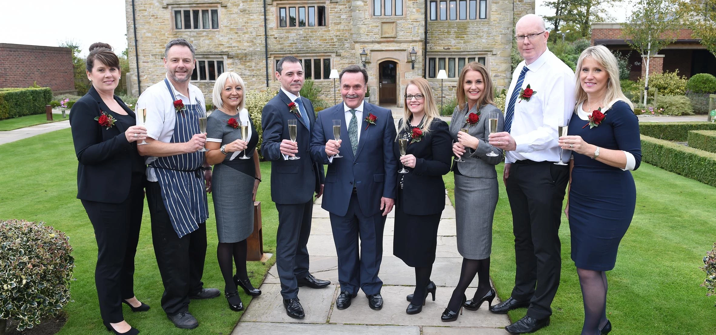 Stanley House staff toast Ribble Valley Stars in Tourism Awards win.