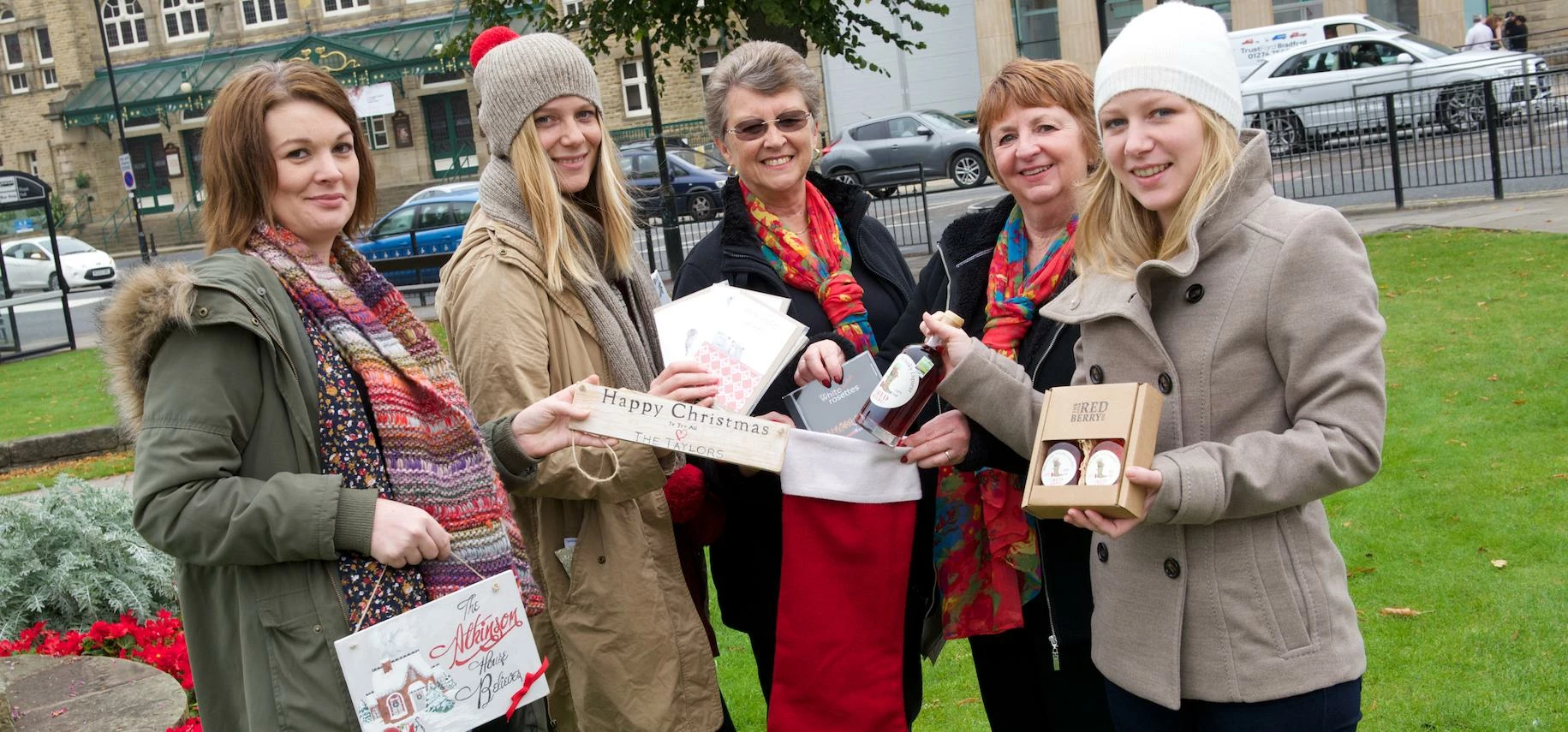 Exhibitors from the Country Living Christmas Fair in Harrogate with members of the White Rosettes