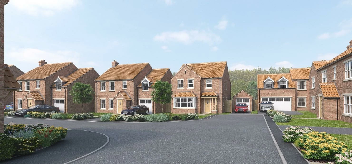The new exo-friendly development at Melmerby, near Ripon, marketed through Linley & Simpson