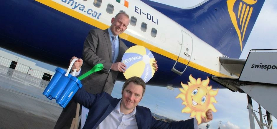 LJLA’s Director of Air Service Development Paul Winfield with Ryanair’s Head of Communications Robi