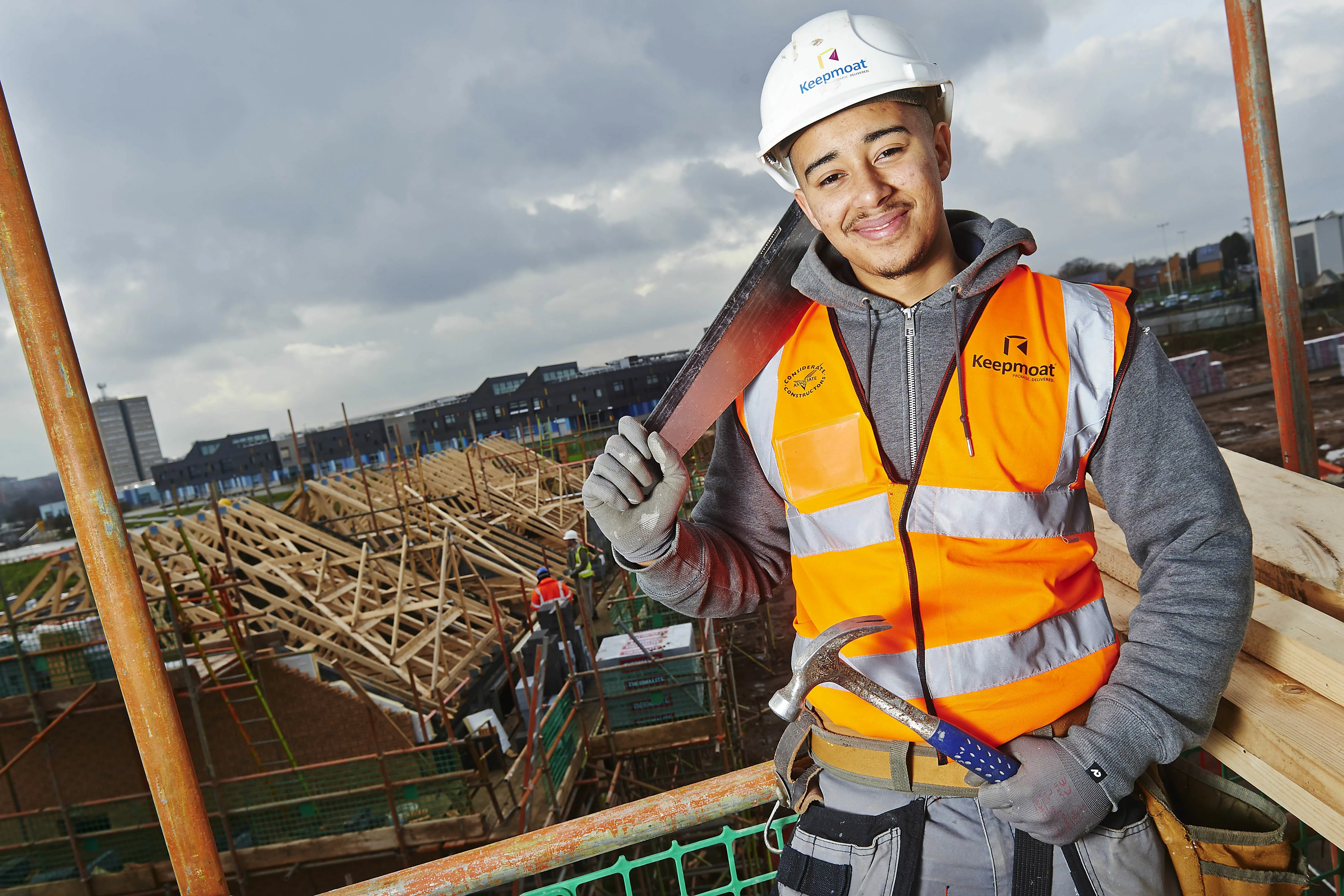 John-Mark Sutcliffe on site at Keepmoat's Horizon, Newtown
