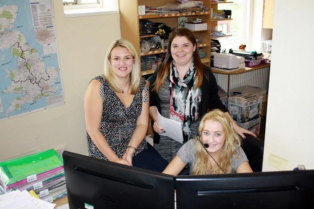 Apprentice boost: Sara Davies with Crafter's Companion apprentices Sam and Paige