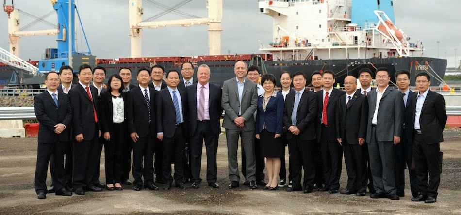 The delegation at the Port