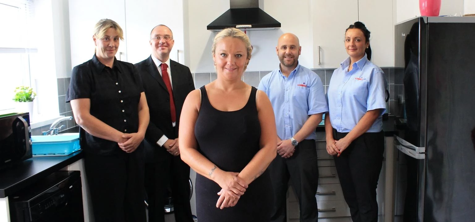 L-R: Salix Homes' project officer Vicky Marsh and head of investment Mark Foster, A Connolly's site