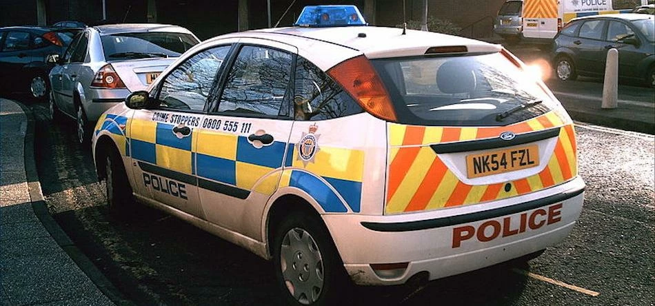 Northumbria police car, image credit: wikimedia