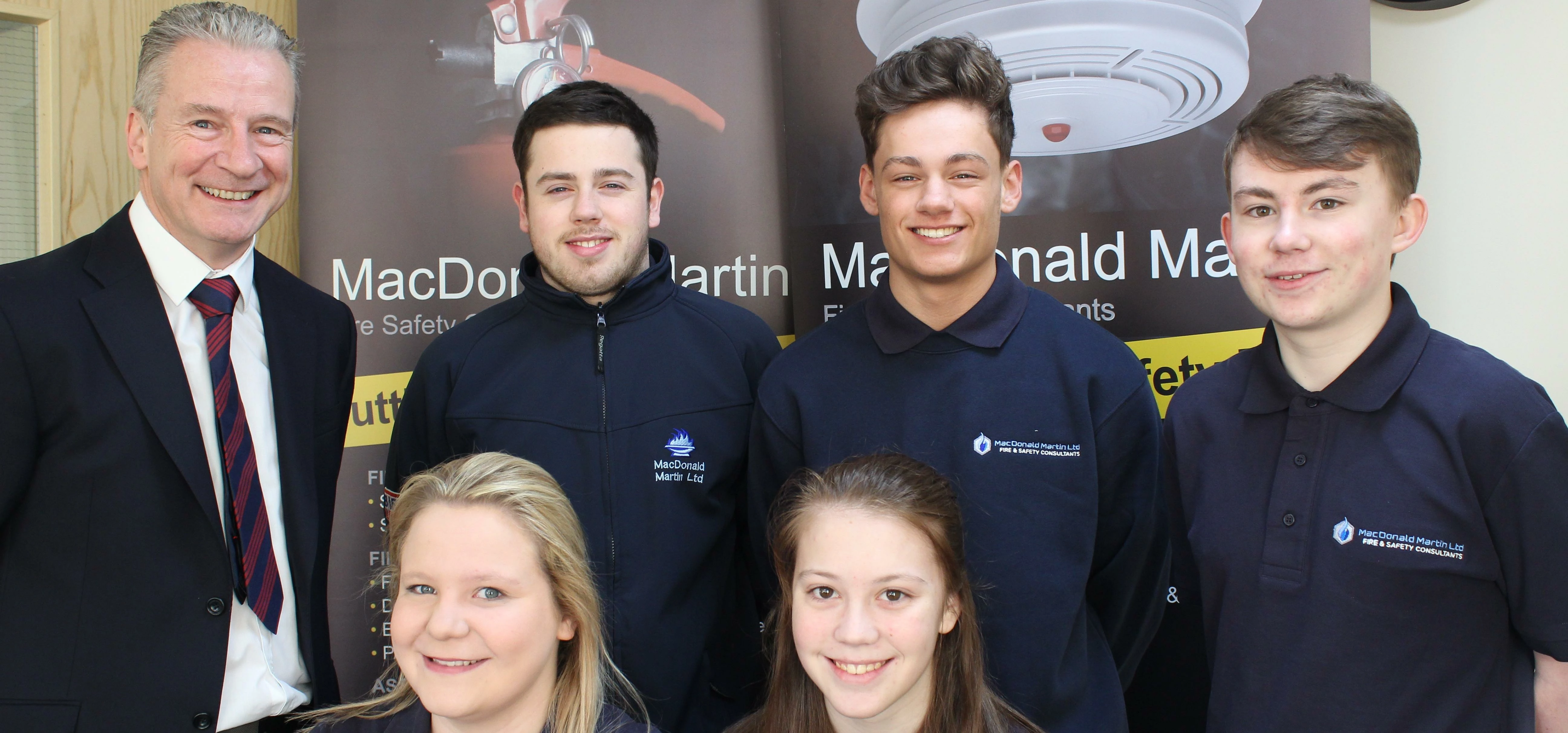 Andy Trafford with MacDonald Martin apprentices