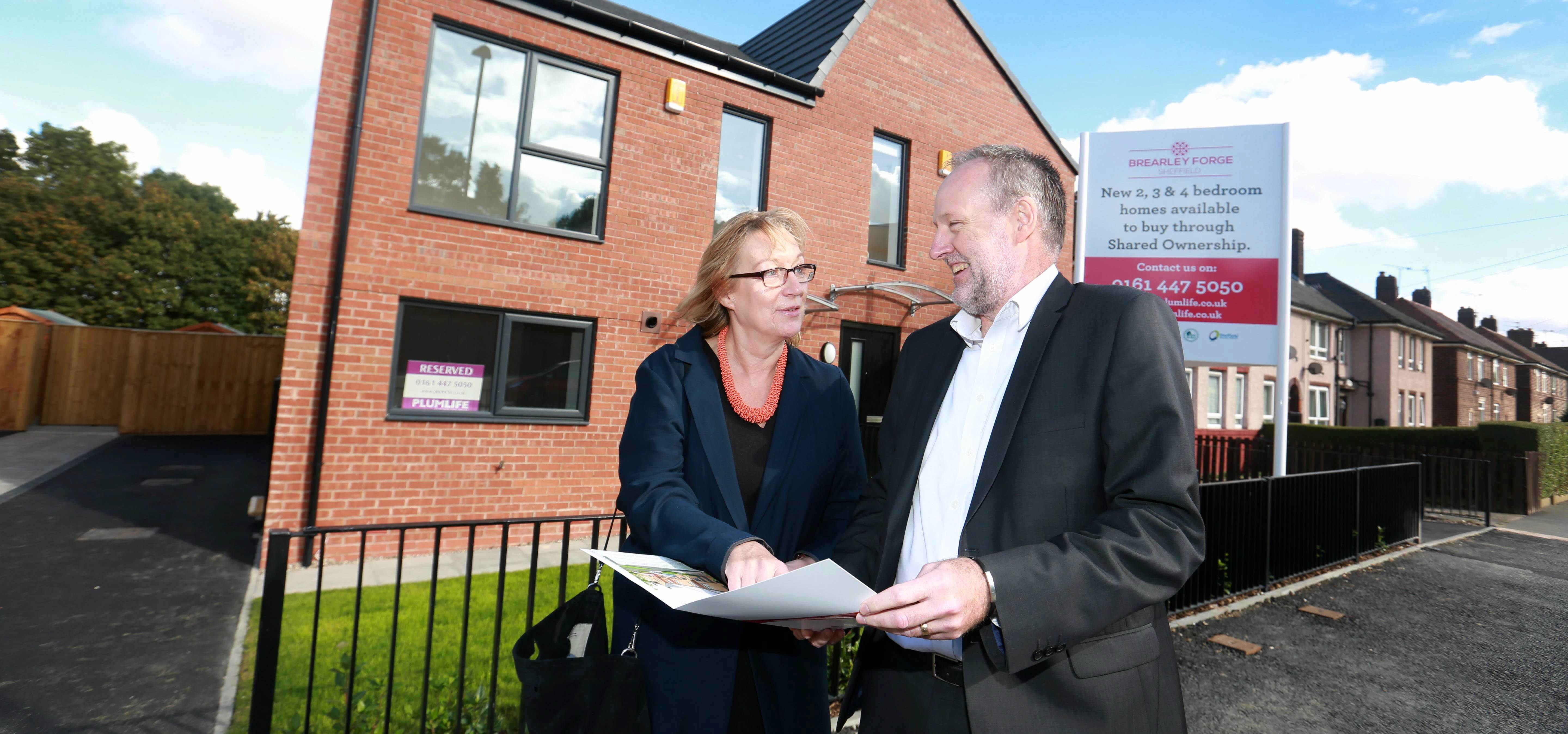 Matthew Harrison and Gill Furniss at the launch of the shared ownership venture.