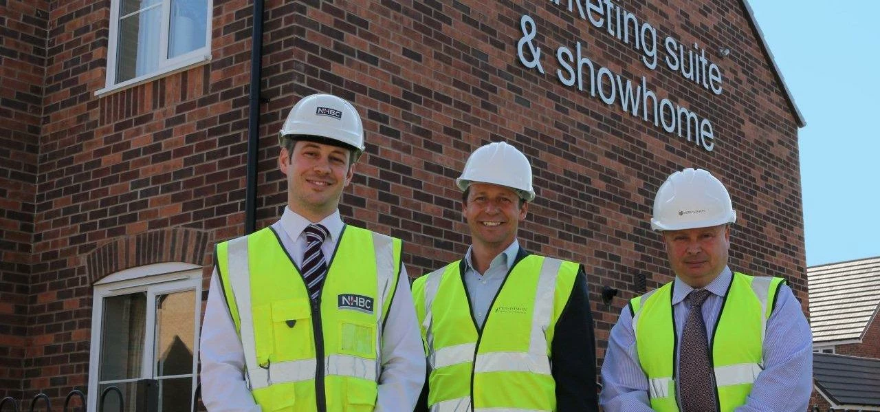 L-R Richard Stockholm NHBC Inspection Manager, Nigel Huddleston Conservative PPC for Mid Worcs, Andy